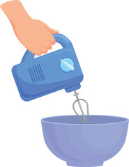 Mixing ingredients in bowl icon. Recipe step icon