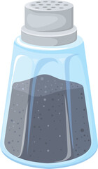 Pepper shaker. Spice glass container cartoon icon