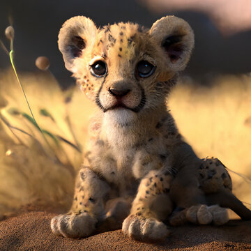 lion baby natural habitat africa Generative AI