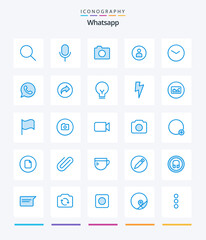 Creative Whatsapp 25 Blue icon pack  Such As watch. ui. camera. basic. man