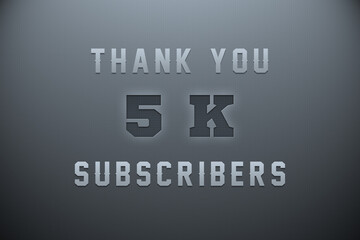 5 K  subscribers celebration greeting banner with Metal Engriving Design