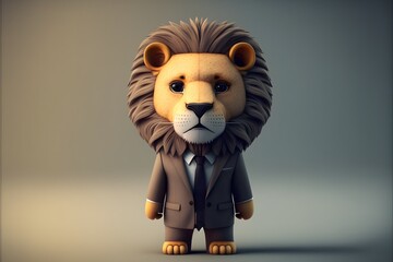 A lion with a suit, generative ai