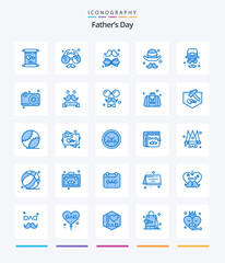 Creative Fathers Day 25 Blue icon pack  Such As fathers. brim. fathers day. avatar. father