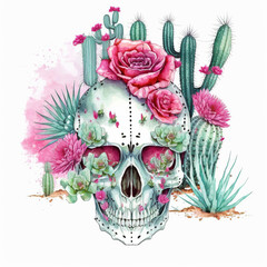 Cute Cactus Skull Arizona
