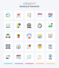 Creative Business And Teamwork 25 Flat icon pack  Such As business. dots. business. chart. office