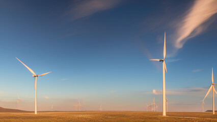 wind turbines in the environment, generator, renewable energy, Generative AI