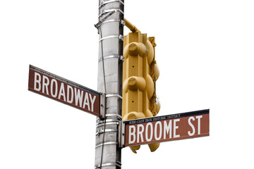 Broadway and Broome street signs in Manhattans Soho district.