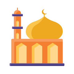 Mosque Islamic Flat Illustration