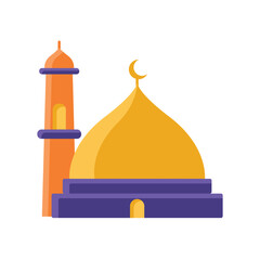 Mosque Islamic Flat Illustration