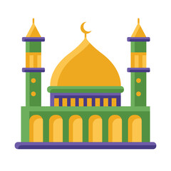 Mosque Islamic Flat Illustration