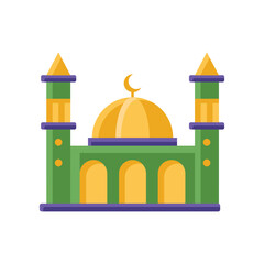 Mosque Islamic Flat Illustration