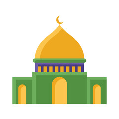 Mosque Islamic Flat Illustration