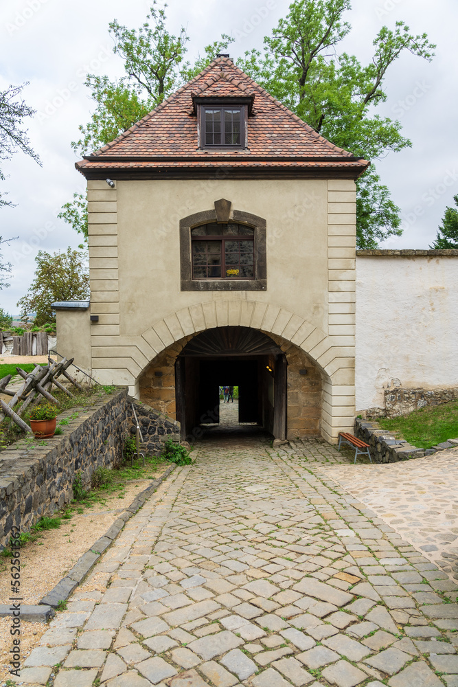 Poster burg stolpen, saxony, germany. medieval fortress on a basalt mountain.