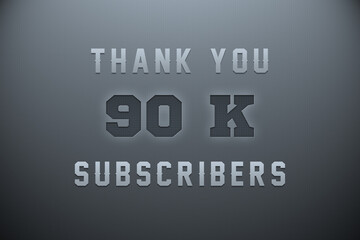 90 K  subscribers celebration greeting banner with Metal Engriving Design