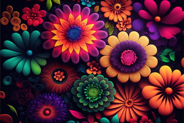 Fototapeta na wymiar flower background, colorful, luxury, Made by AI,Artificial intelligence