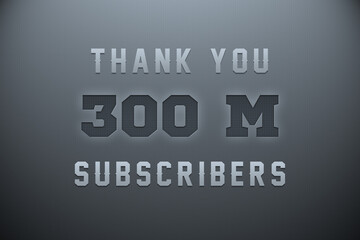 300 Million  subscribers celebration greeting banner with Metal Engriving Design