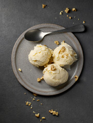 plate of vanilla ice cream