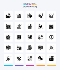 Creative Hacking 25 Glyph Solid Black icon pack  Such As brick. bomb. security. attack. view