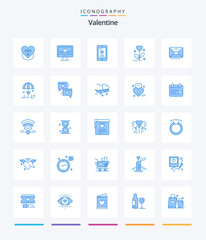 Creative Valentine 25 Blue icon pack  Such As love. heart. cell. wedding. love