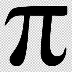 Pi symbol isolated on transparent background. Standard design pi symbol for your banner and poster. Archimedes' constant vector graphic. - obrazy, fototapety, plakaty