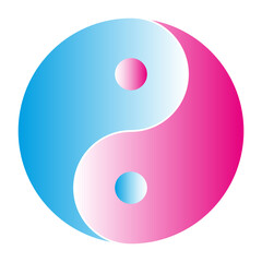 Different color yin yang symbol. Yin Yang concept vector illustration.