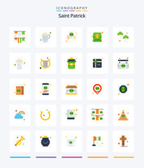 Creative Saint Patrick 25 Flat icon pack  Such As shamrock. irish. balloon. hat. irish