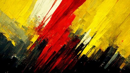 abstract modern and colorful background texture with strong and vivid red yellow and black colors, textured canvas, generative ai