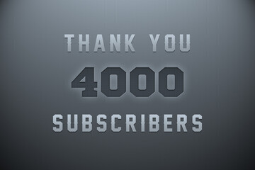 Obraz premium 4000 subscribers celebration greeting banner with Metal Engriving Design