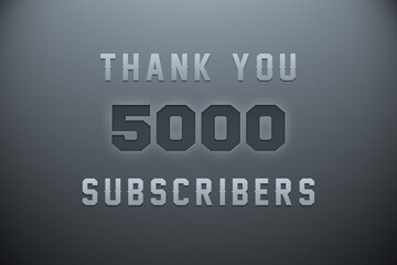 Fototapeta premium 5000 subscribers celebration greeting banner with Metal Engriving Design