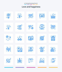 Creative Love 25 Blue icon pack  Such As coffee. romantic. heart. arch. like