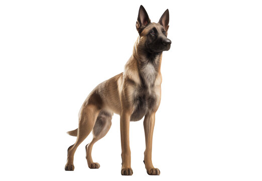 Belgian Shepherd Dog Malinois isolated, generative ai , PNG