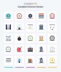 Creative Complete Common Version 25 Flat icon pack  Such As furniture. cupboard. delete. cabinet. setting