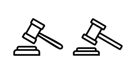 Gavel icon vector illustration. judge gavel sign and symbol. law icon. auction hammer