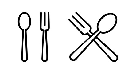 spoon and fork icon vector illustration. spoon, fork and knife icon vector. restaurant sign and symbol