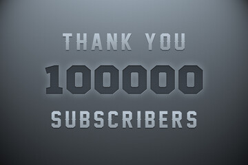 100000 subscribers celebration greeting banner with Metal Engriving Design