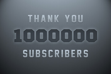 1000000 subscribers celebration greeting banner with Metal Engriving Design