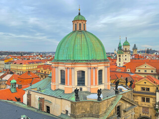 Fototapeta na wymiar Beautiful city view of architecture in Old Town, Prague.