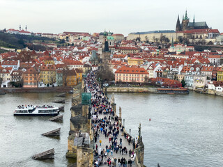 Beautiful city view of architecture in Old Town, Prague.