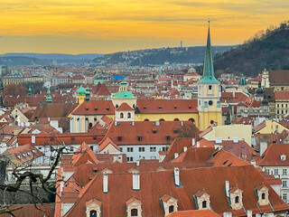 Obraz premium Beautiful city view of architecture in Old Town, Prague.