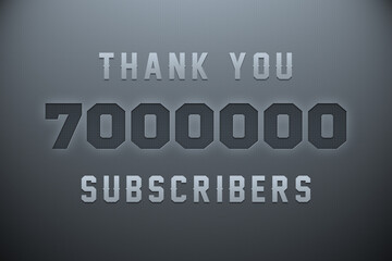 7000000 subscribers celebration greeting banner with Metal Engriving Design