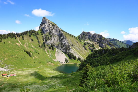 The 'Arvouin lake  is a lake south of Cornettes de Bise in the Haute-Savoie region of France