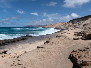 Fototapeta na wymiar Fuerteventura - wilde Westküste Jandia zwischen Agua Liques und Los Boquetes