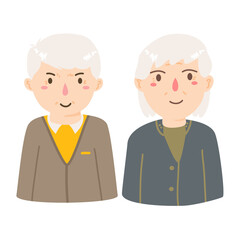 portrait of cute happy elderly couple