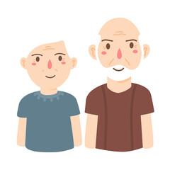 smiling old man and woman grandparents