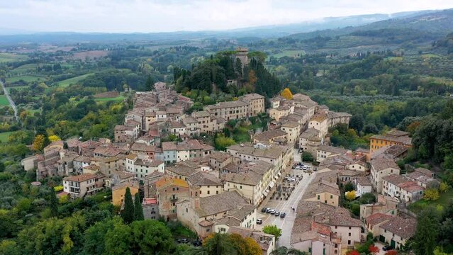 Cetona, Travel in Tuscany, Italy. Magnificent view of the ancient hilltop village of Cetona, Siena, Italy.