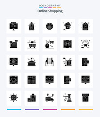 Creative Online Shopping 25 Glyph Solid Black icon pack  Such As shop. cloud. shopping. valentine. product