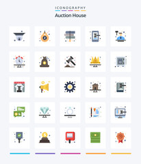 Creative Auction 25 Flat icon pack  Such As trade. phone. discount. mobile. law