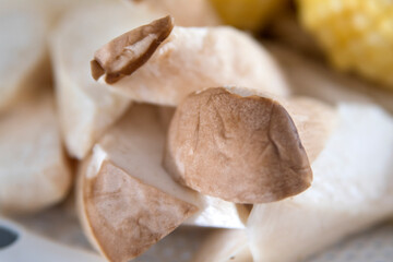 Cut King Oyster mushroom or Eringi