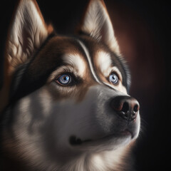 portrait of a dog siberian husky
