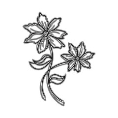 Daffodil Style Vector Flower Stencil Illustration